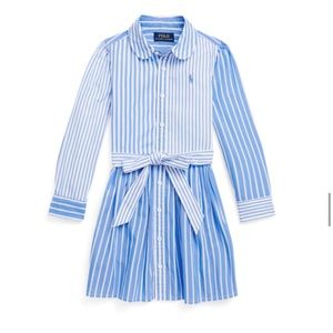 Polo Ralph lauren COTTON POPLIN FUN SHIRTDRESS blue and white stripe 3T
